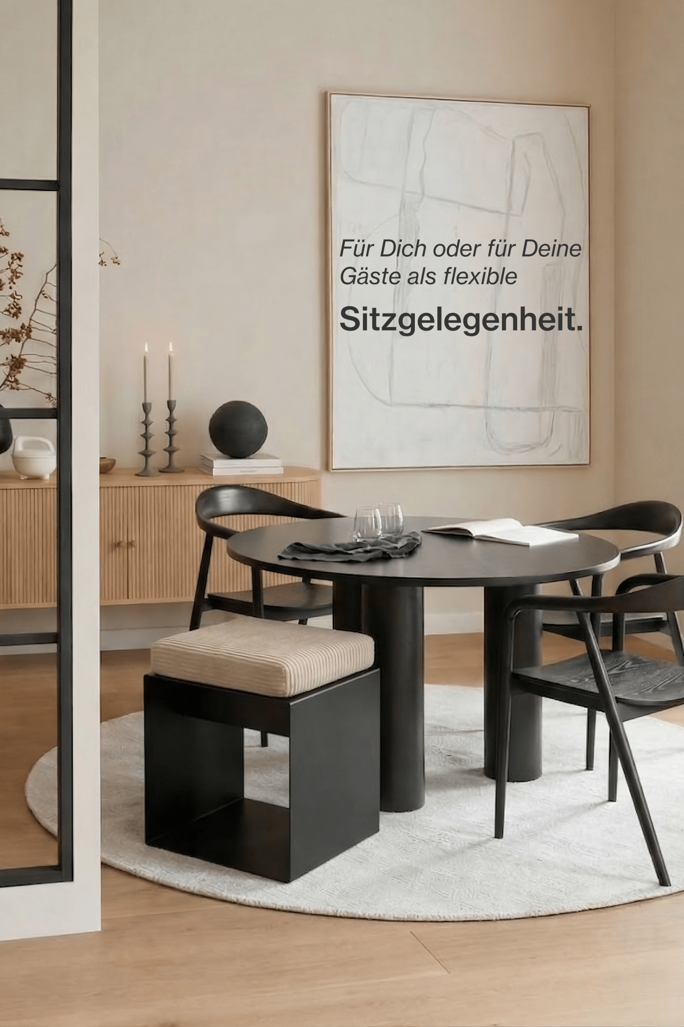 3 in 1 Wohnwürfel inkl. Sitzkissen Cord - nordesign