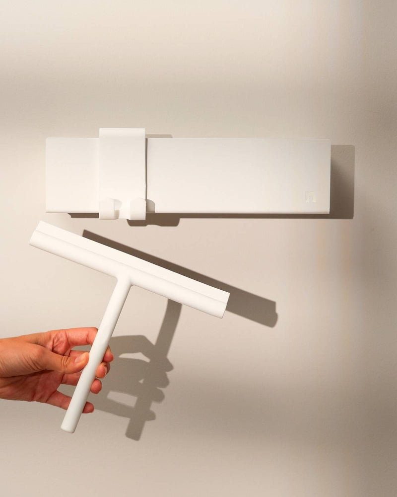 Shelf + squeegee. The bathroom duo that works.