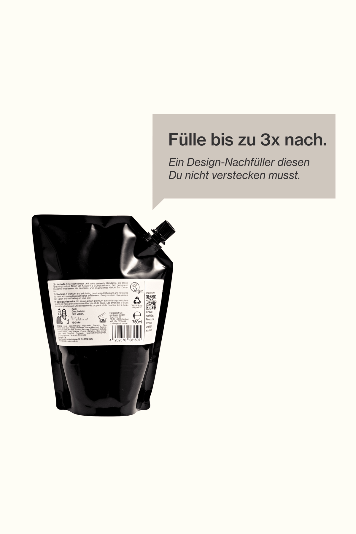 Handseife mit Peeling, 750ml - nordesign