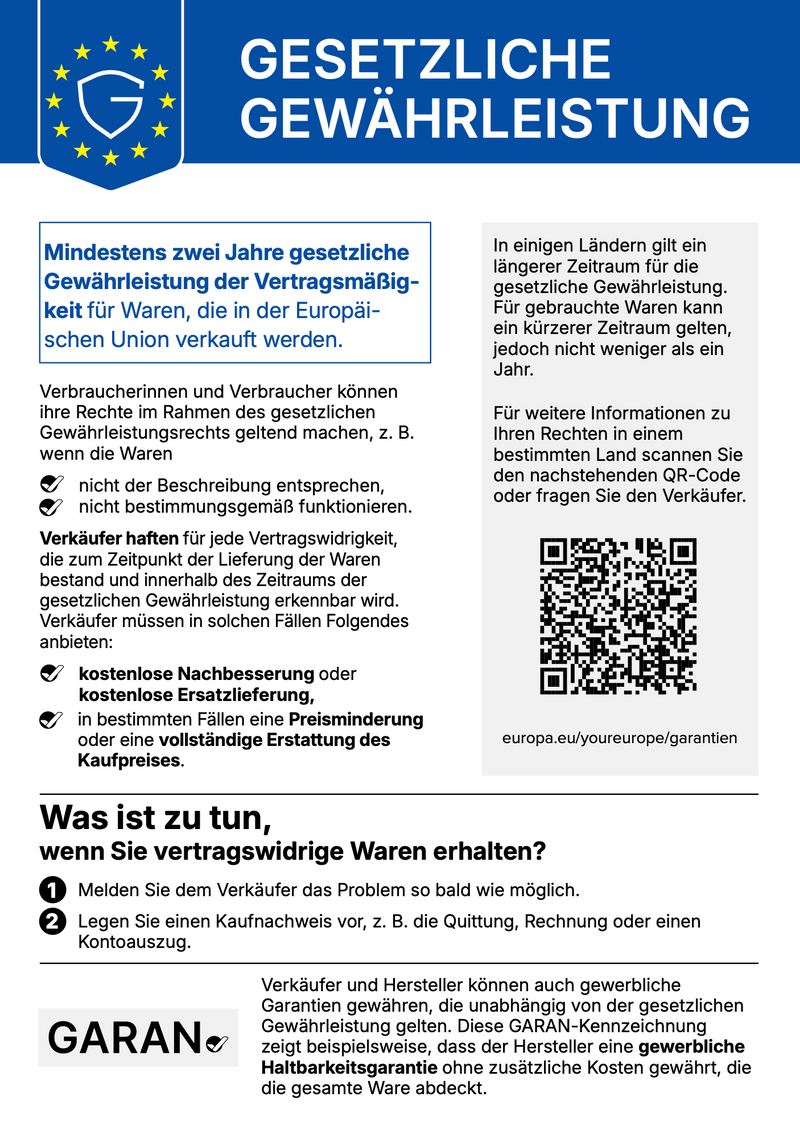 Gesetzliche Gewährleistung